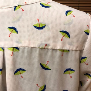ModCloth blouse with umbrella dot print